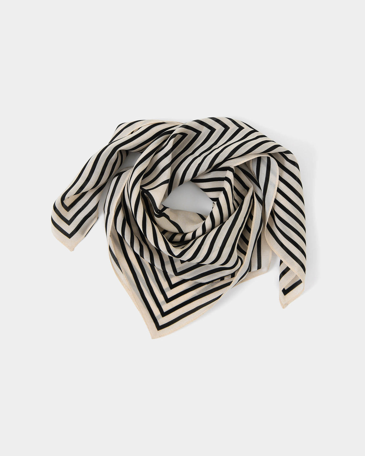 Janessa Silk Scarf in cream — view 3