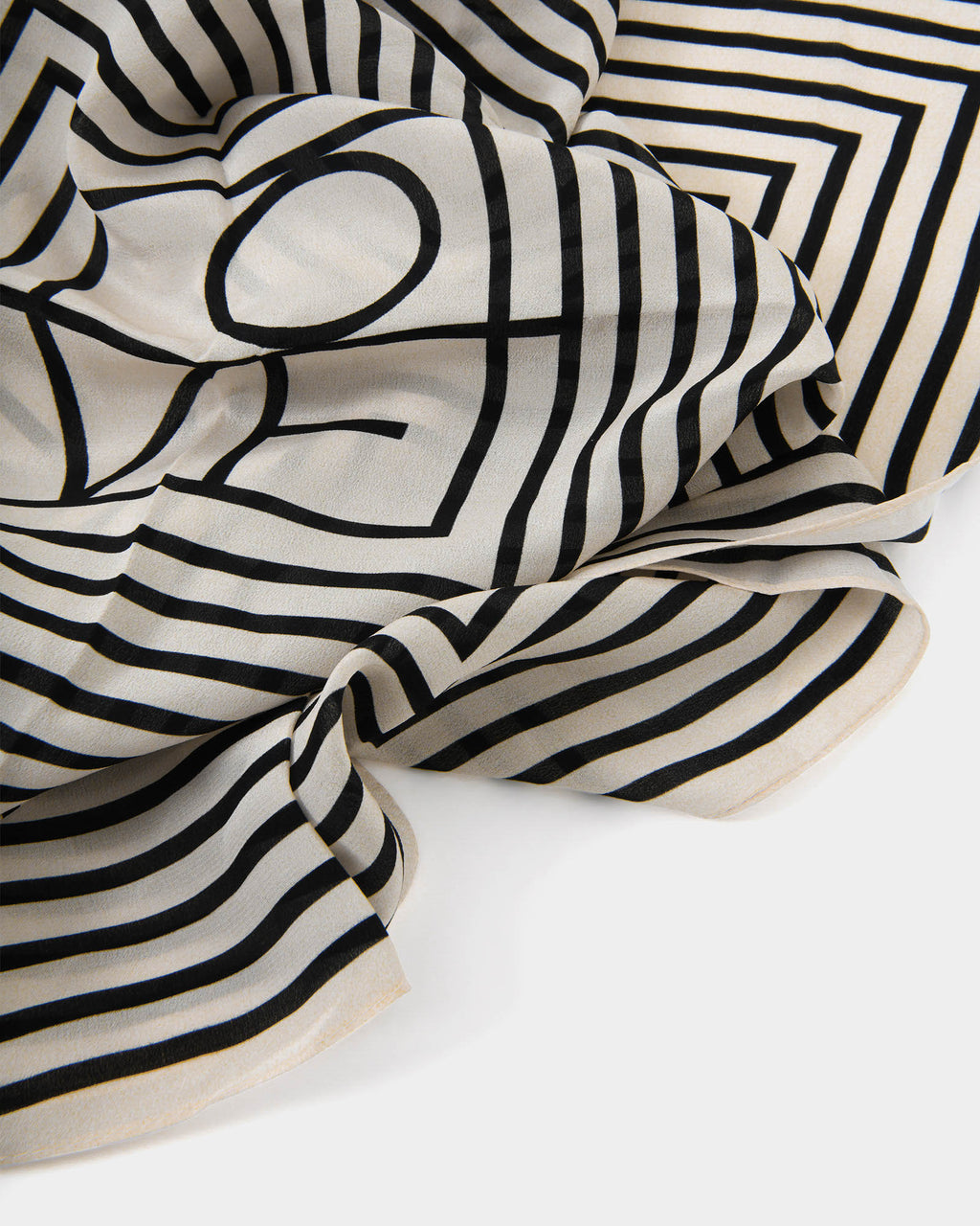 Janessa Silk Scarf in cream — view 5