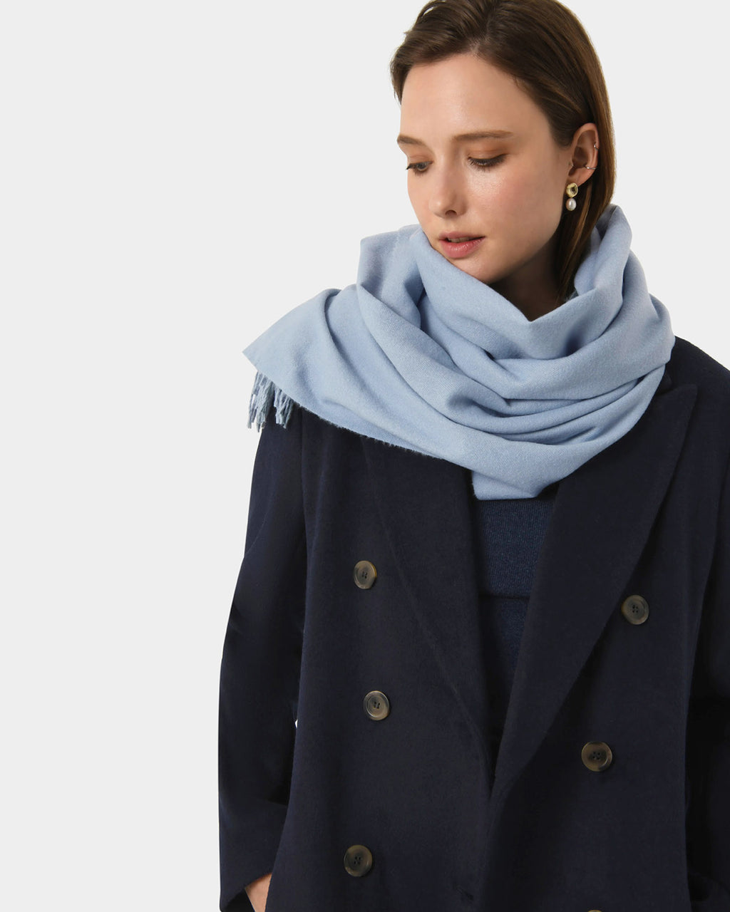 Julianna Scarf in dove blue — close-up view
