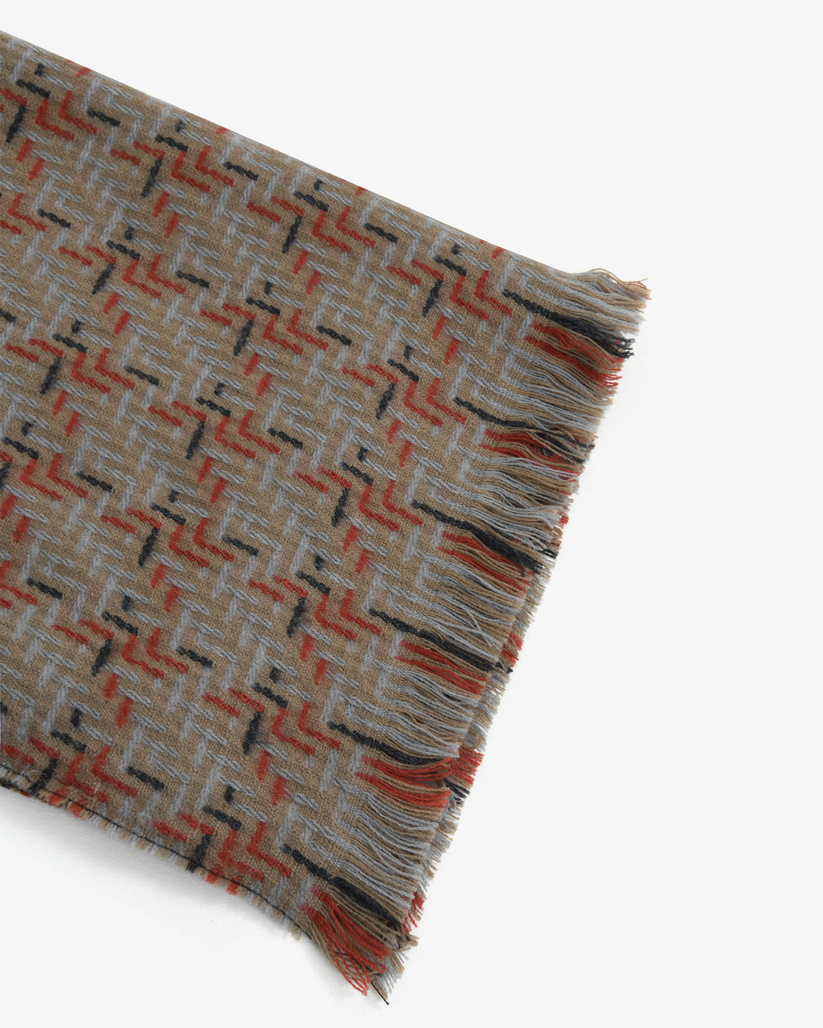 Jemma Woven Scarf in s05 red basket weave — fabric detail