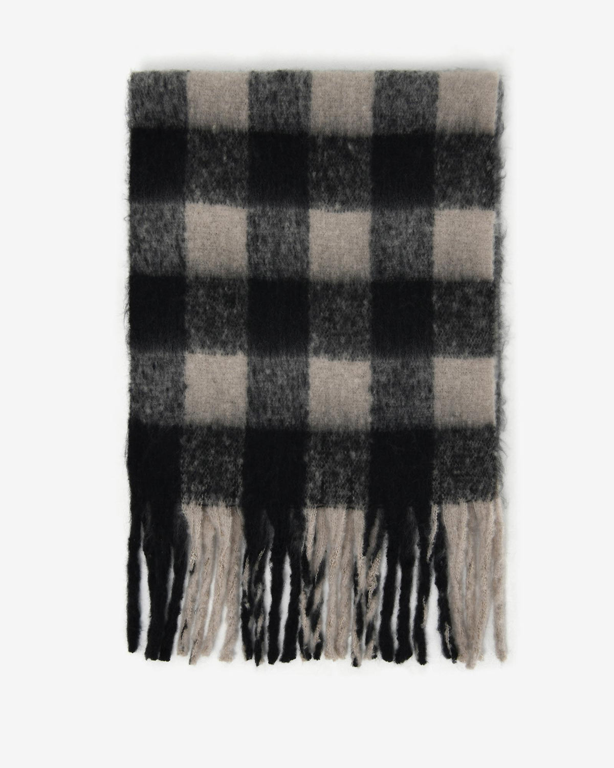Elle Checked Scarf in s09 black beige — alternate view