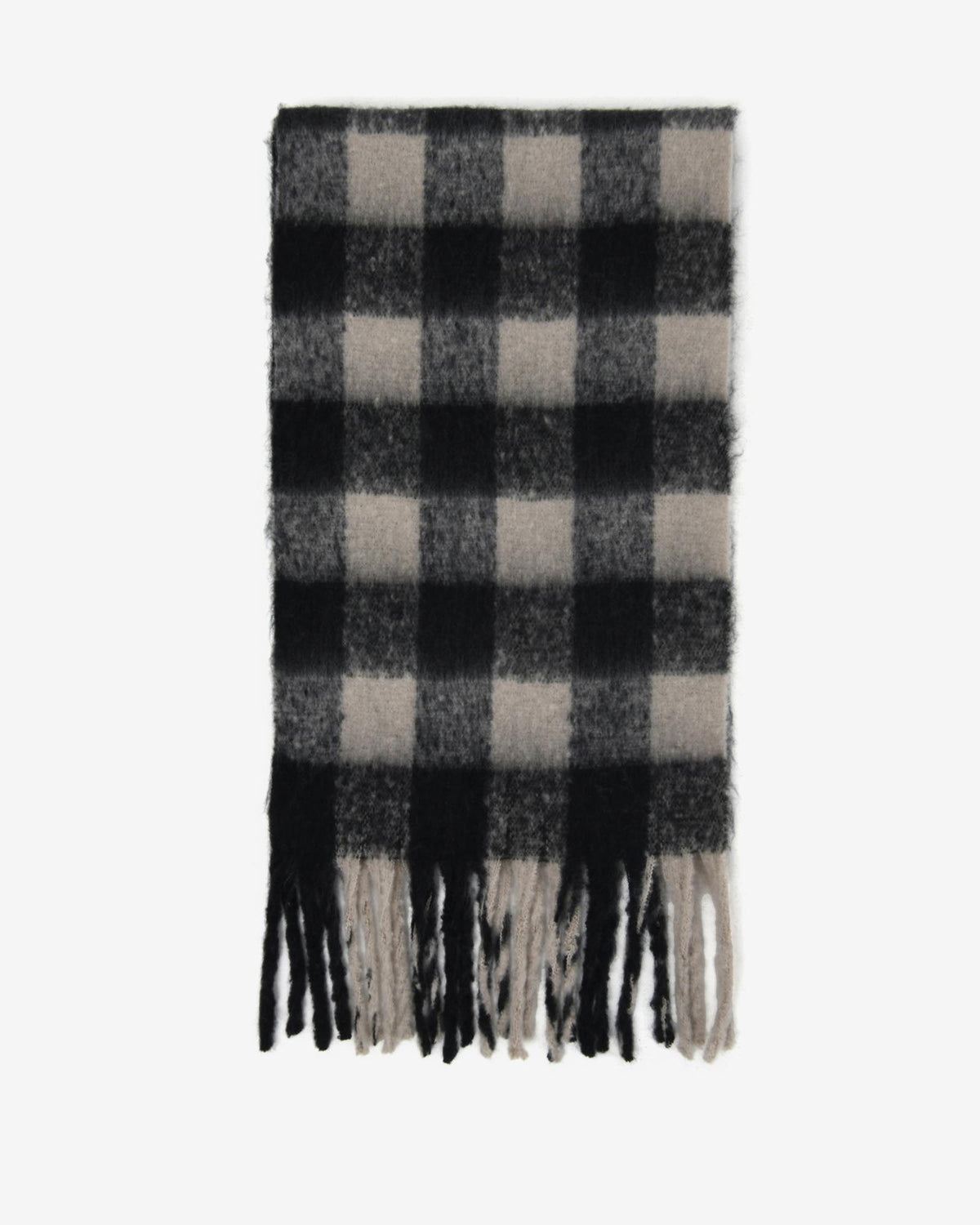 Elle Checked Scarf in s09 black beige — alternate view 2