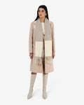Ashley Fringe Scarf in khaki beige — full-length view