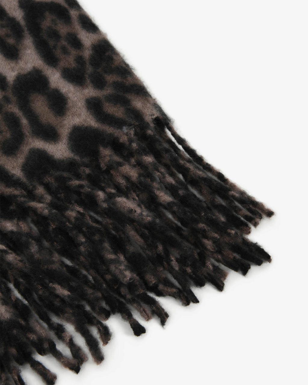 Leo Leopard Print Scarf in leopard print taupe — fabric detail