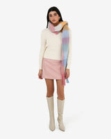 Finnley Checked Scarf in blue multi — full-length view