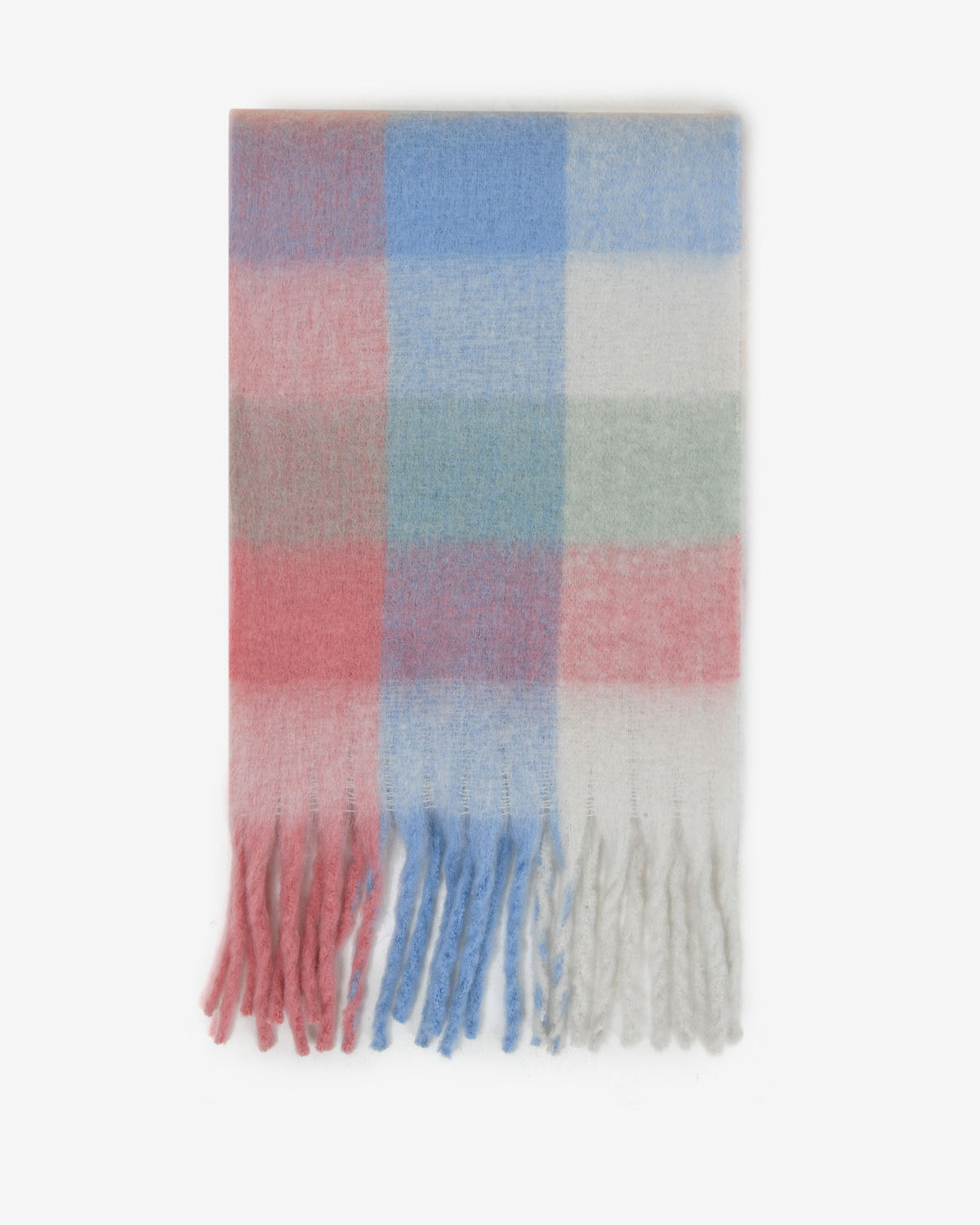 Finnley Checked Scarf in blue multi — product-only view