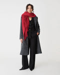 Audree Wool Blend Scarf in red — full-length view