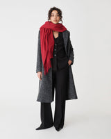 Audree Wool Blend Scarf in red — full-length view