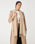 Grace Wool Blend Scarf in camel beige — full-length view
