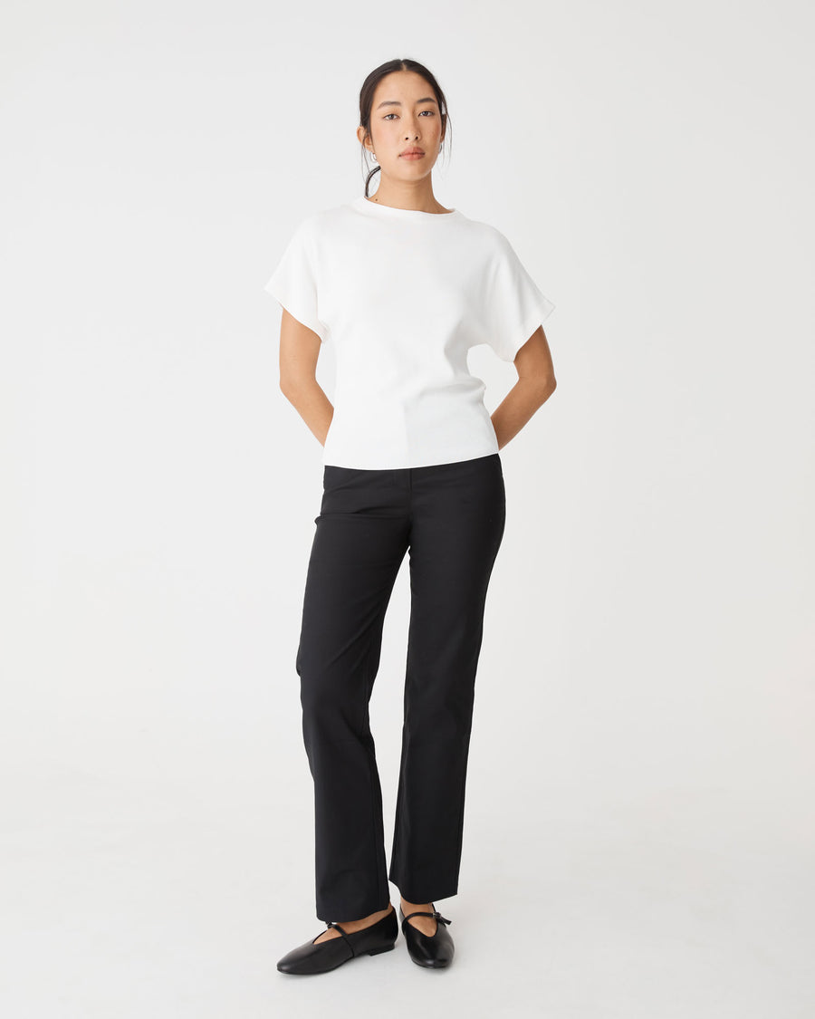 Lauren Straight Pants in black — full-length view