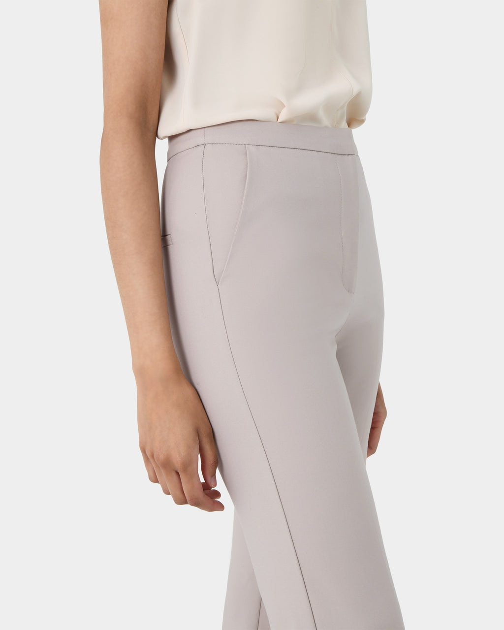 Lauren Straight Pants in grey — fabric detail
