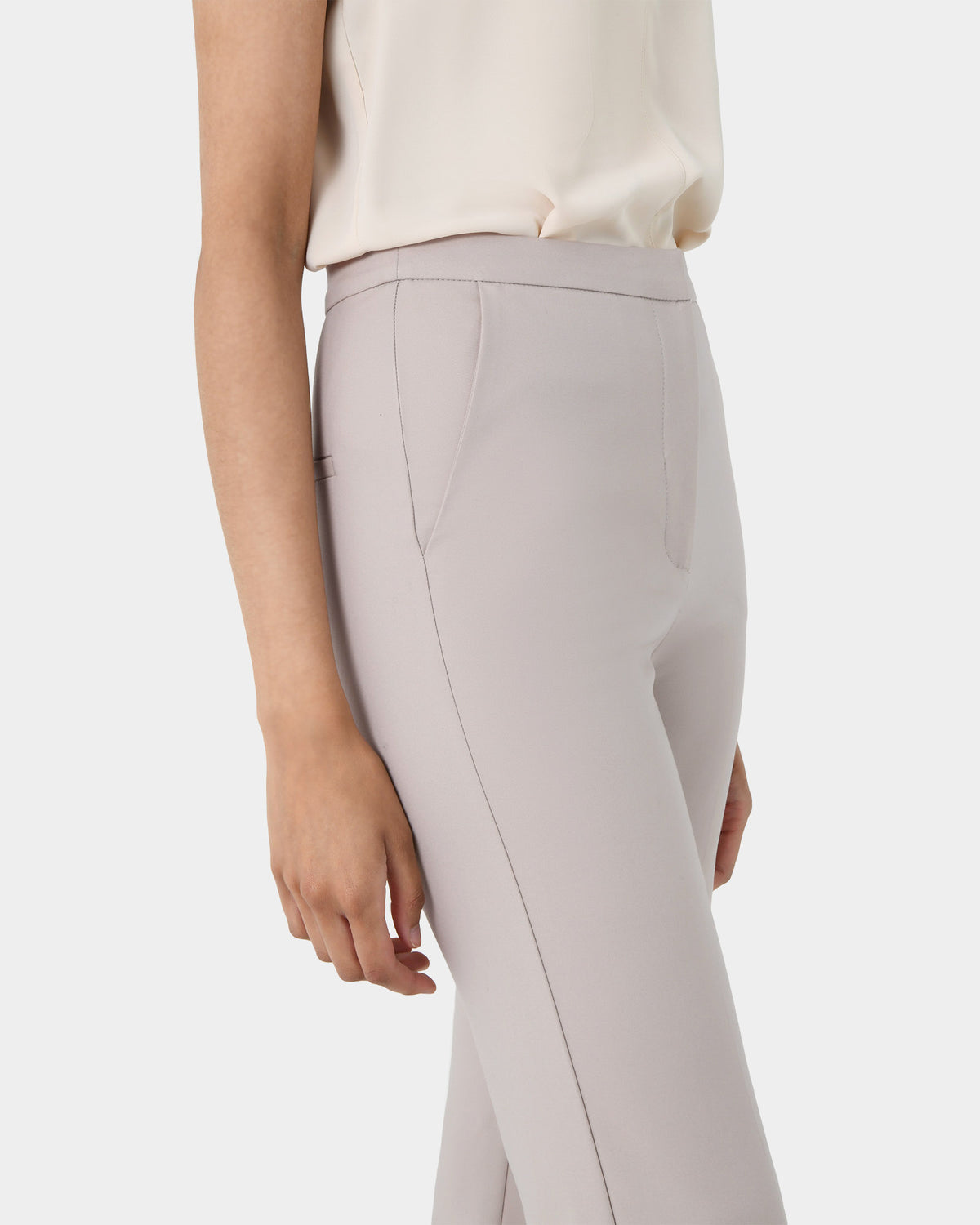 Lauren Straight Pants in grey — fabric detail
