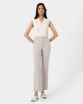Lauren Straight Pants in grey — full-length view