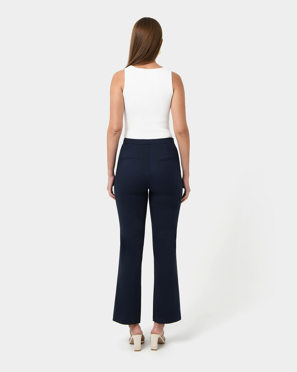 Lauren Straight Pants in navy — back view