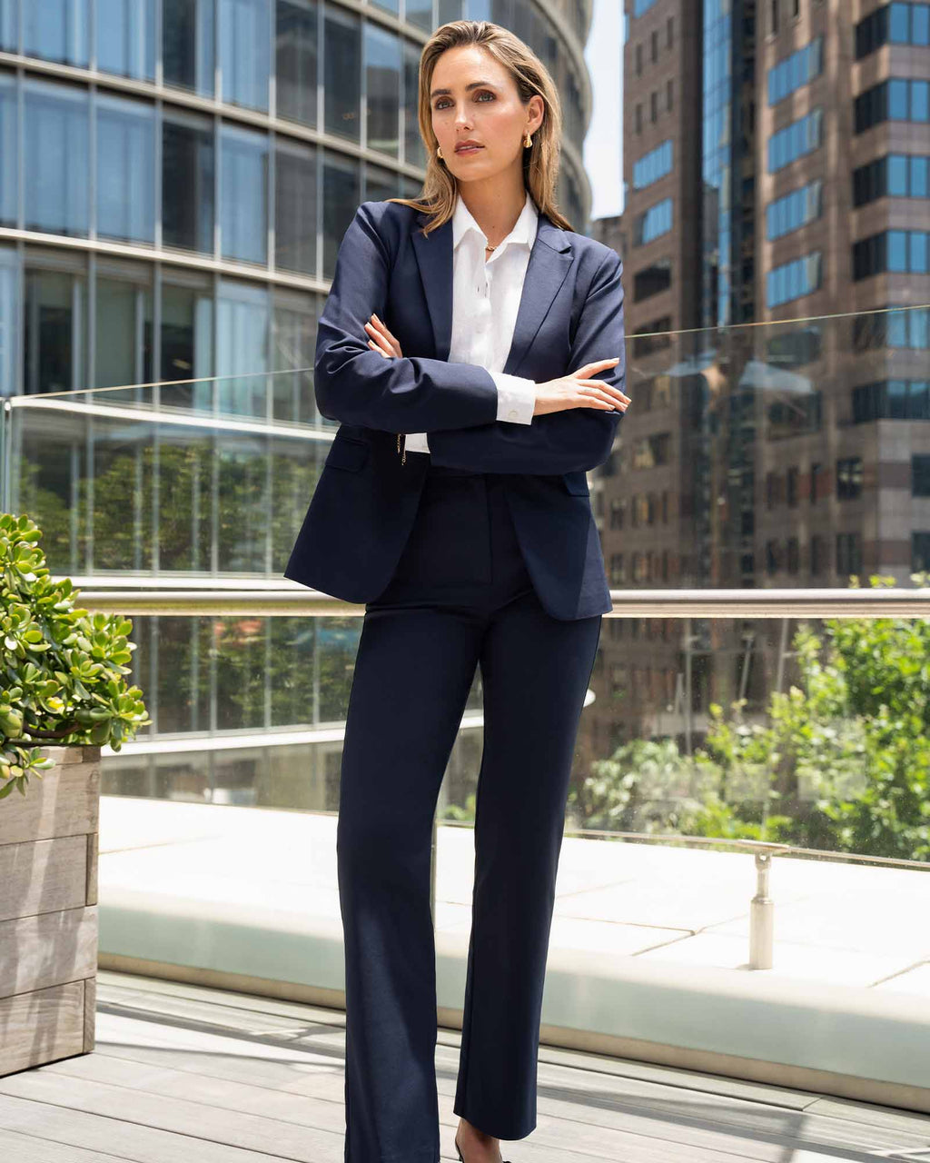 Lauren Straight Pants in navy — alternate view