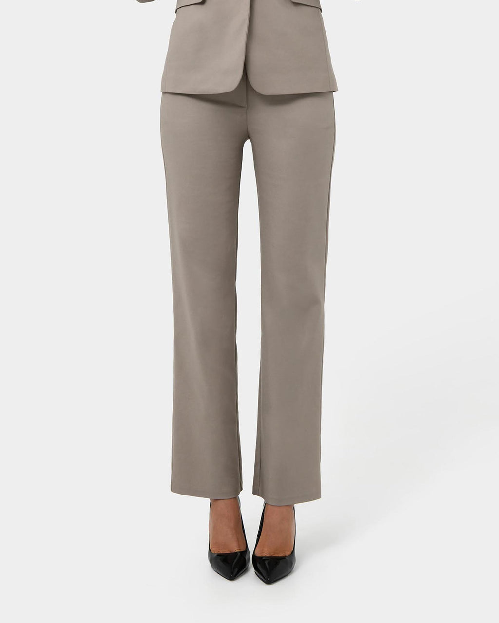 Lauren Straight Pants in stone — close-up view