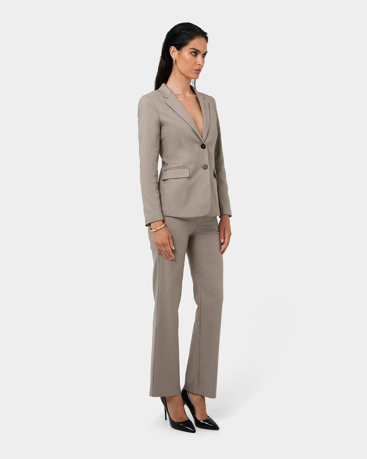 Lauren Straight Pants in stone — side view