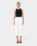 Lexee High-Waist Culotte in ivory — full-length view