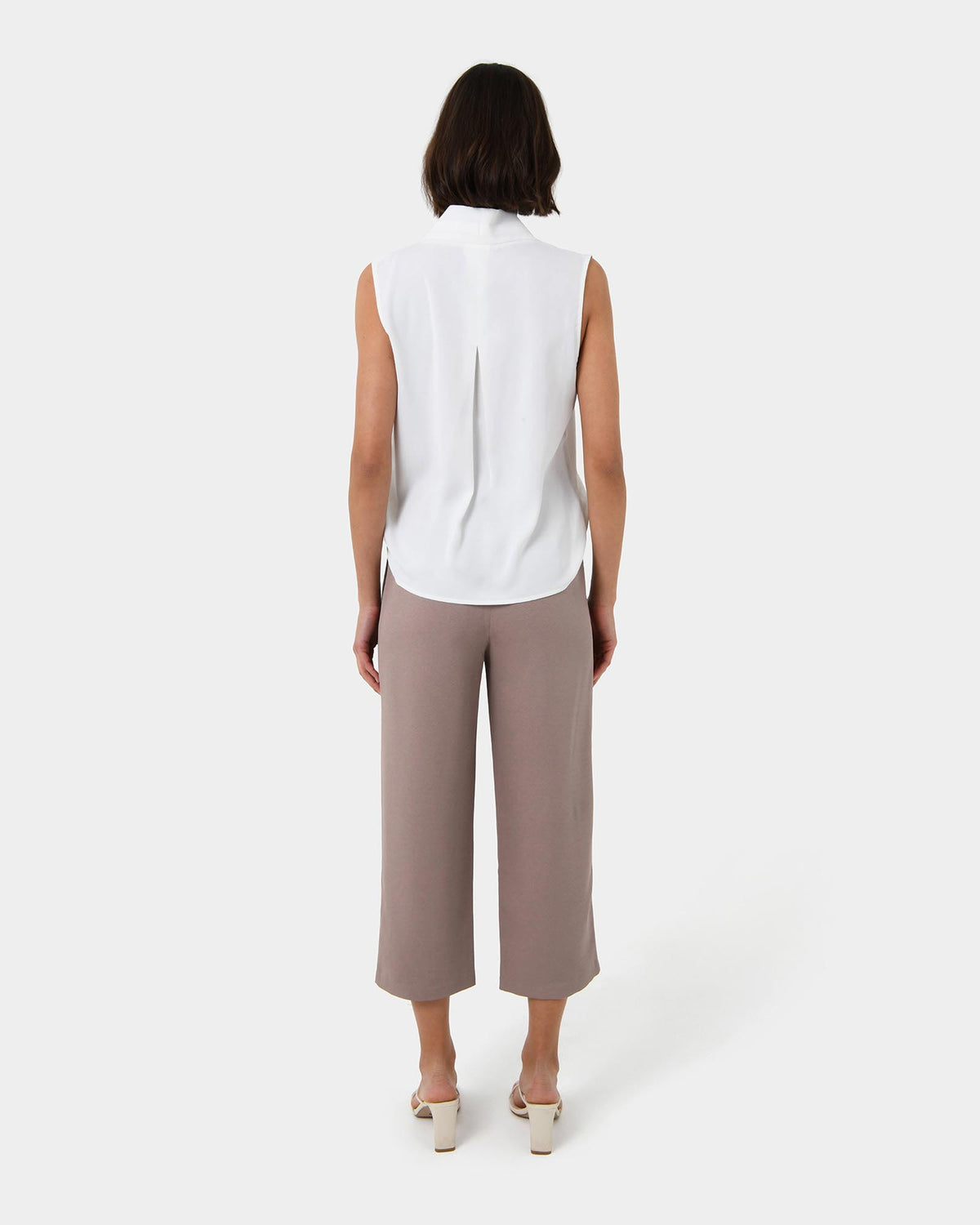 Lexee High-Waist Culotte in mocha — back view