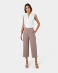 Lexee High-Waist Culotte in mocha — full-length view