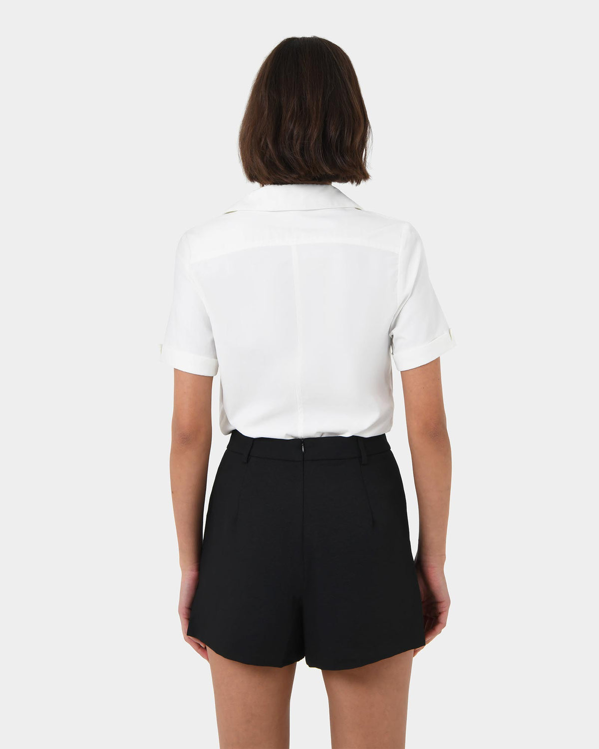 Lexee High-Waist Shorts in black — back view