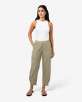 Emiko Cargo Pants in khaki — full-length view