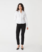Sutton Slim Pant in black — full-length view