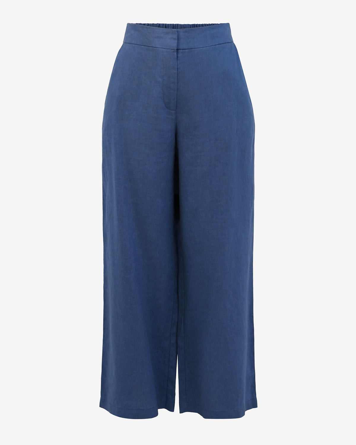 Ami Linen Elastic Back Pants in egyptian blue — product-only view