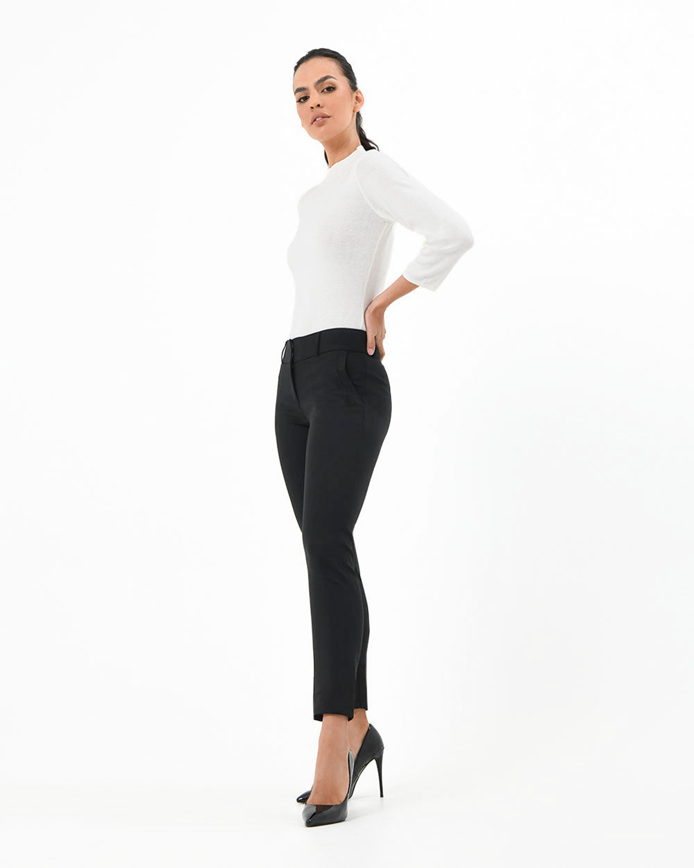 Taylor Slim Pants in black — side view 2