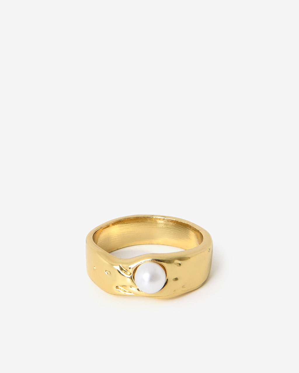 Clara Pearl Gold Plated Ring in gold — view 2