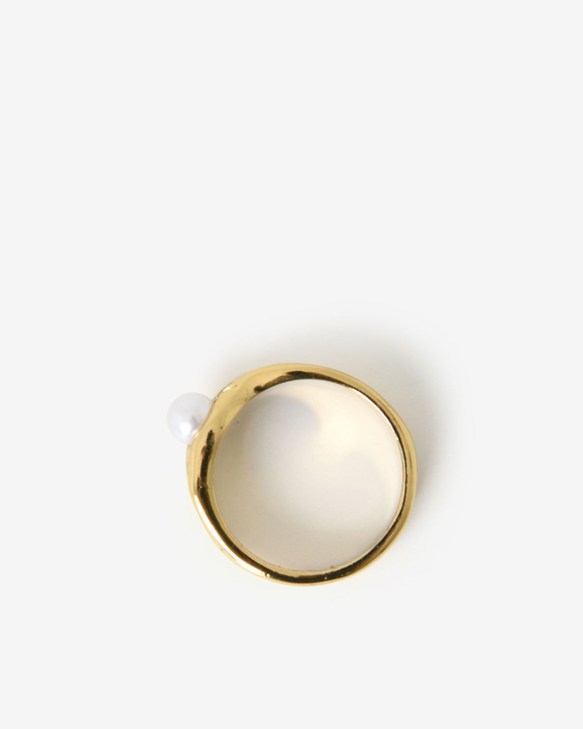 Clara Pearl Gold Plated Ring in gold — view 3
