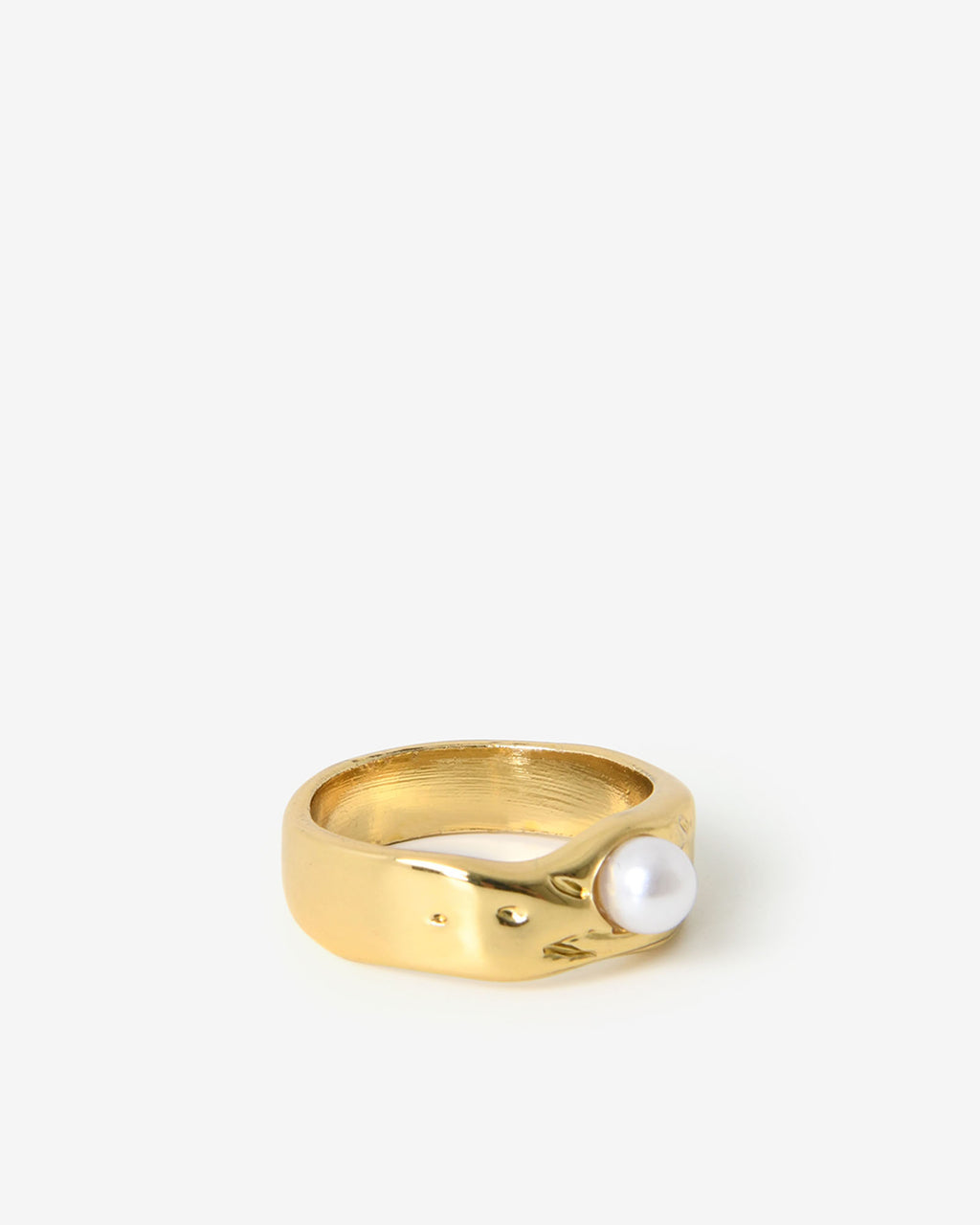 Clara Pearl Gold Plated Ring in gold — view 4