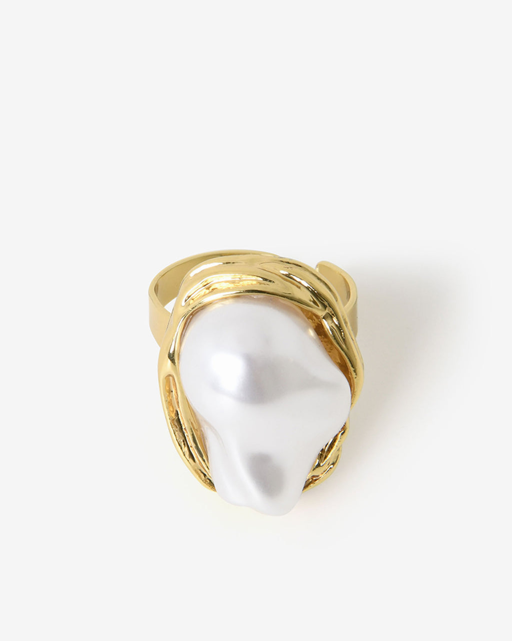 Luna Pearl Statement Ring in gold — product-only view 2