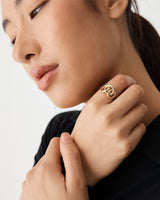 Alma Loop Ring in gold — fabric detail