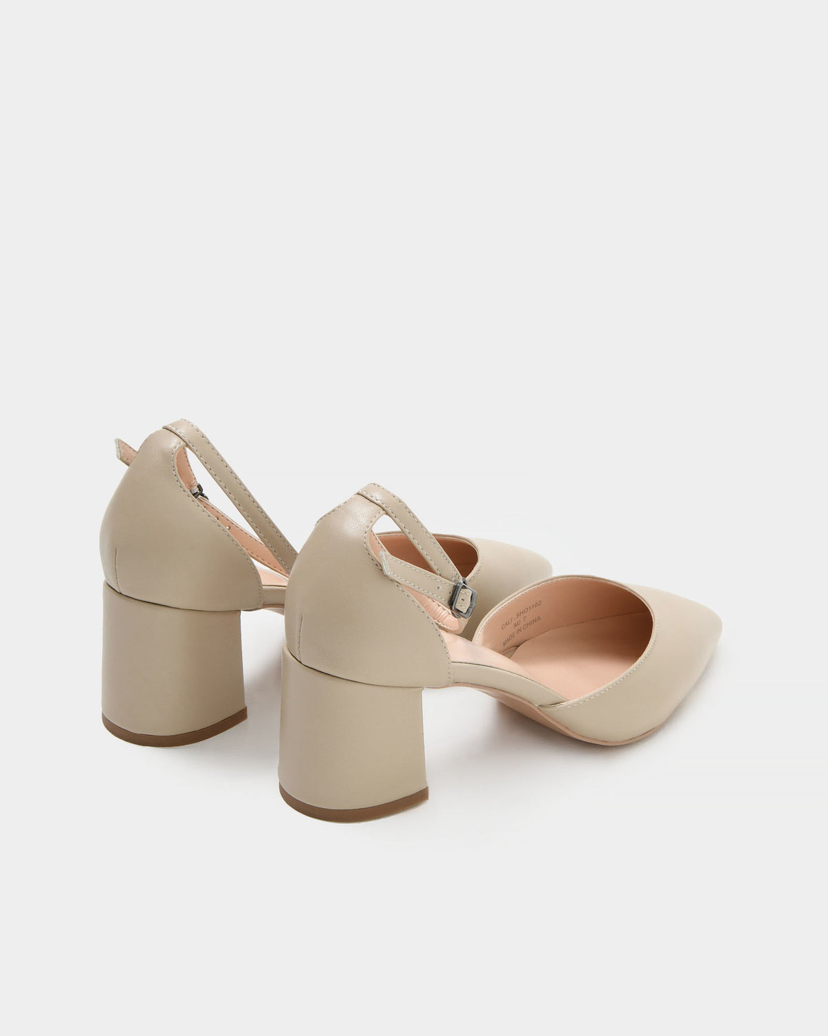 Cali Block Heel in light beige — view 4