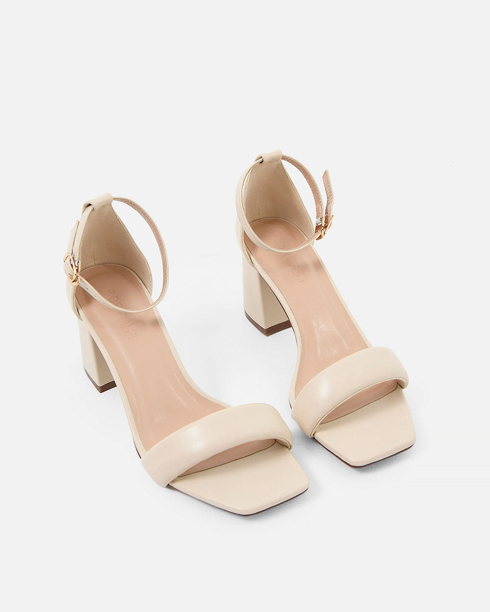 Angela Block Heel in nude cream — view 2