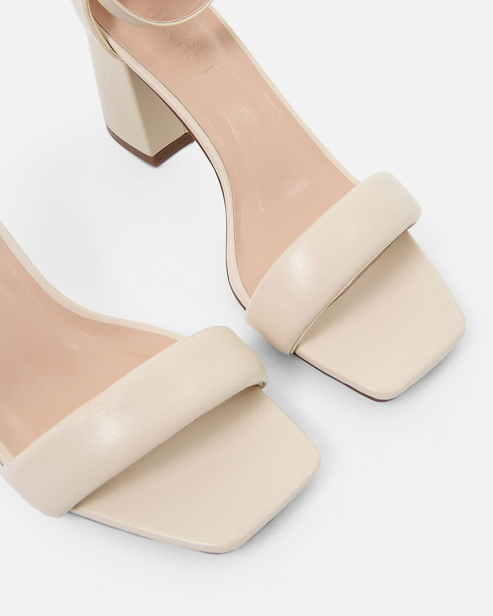 Angela Block Heel in nude cream — view 3