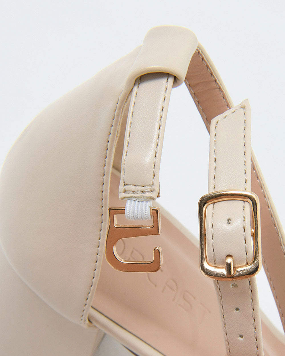 Angela Block Heel in nude cream — view 6