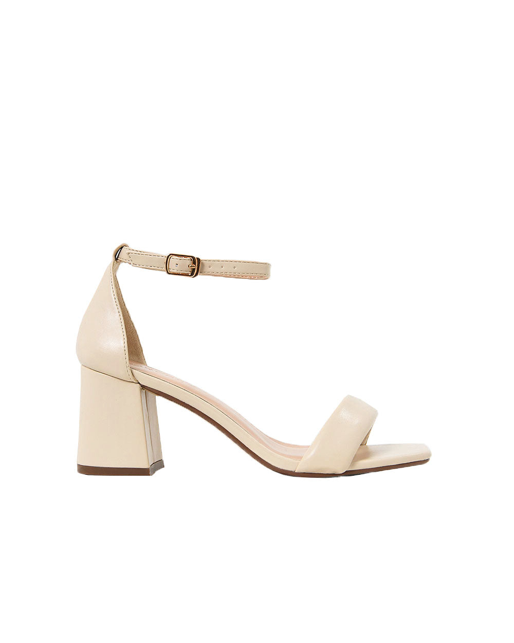 Angela Block Heel in nude cream — view 7