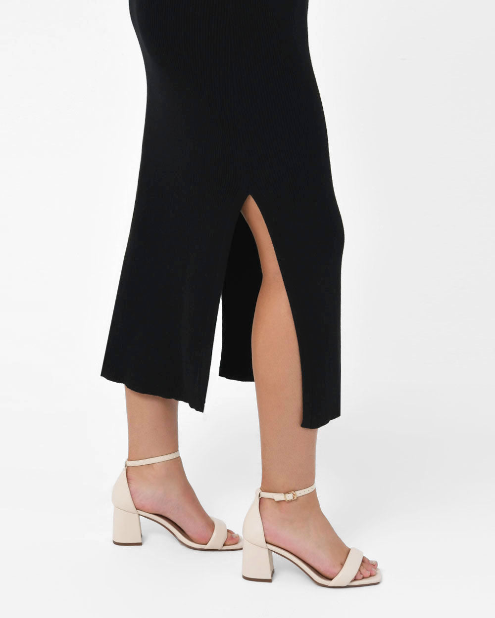 Angela Block Heel in nude cream — view 8