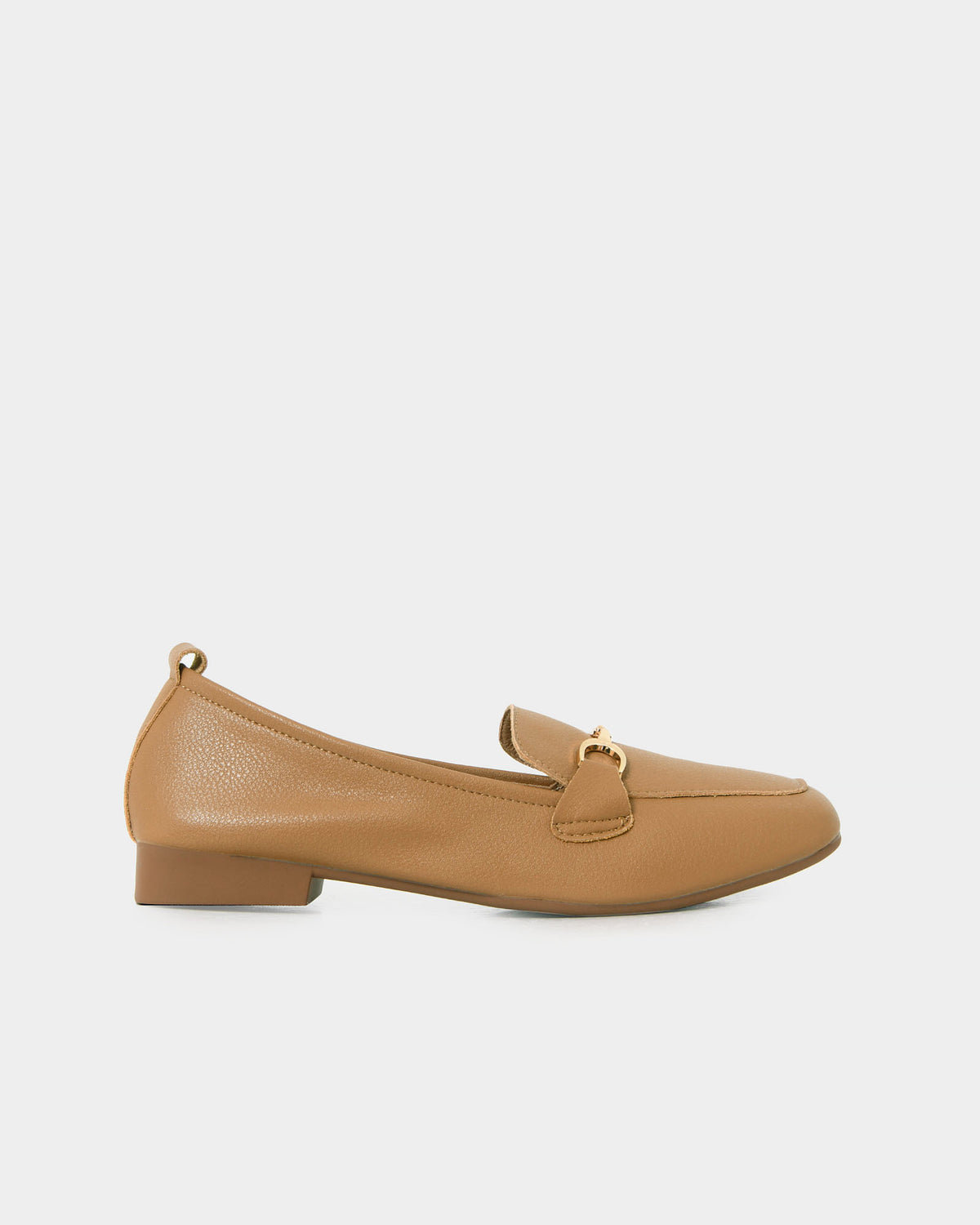 Karina Leather Loafer in pecan brown — side view