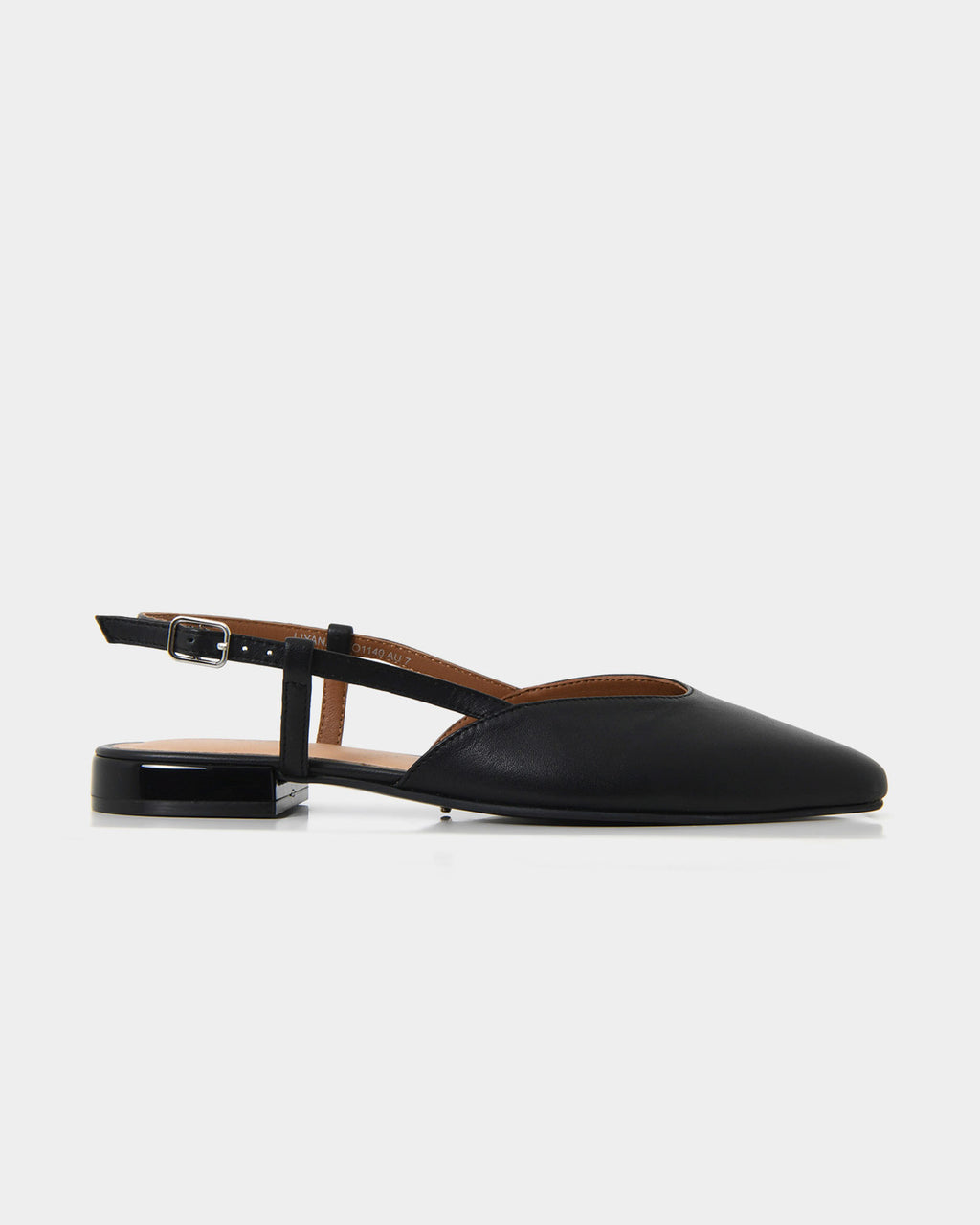 Liyana Leather Flat in black — view 1