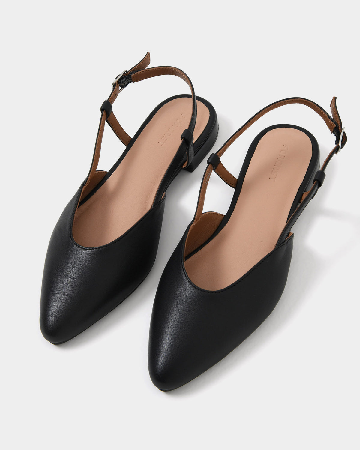 Liyana Leather Flat in black — view 3