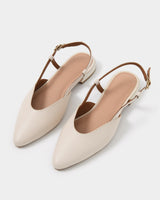 Liyana Leather Flat in pale nude — view 1