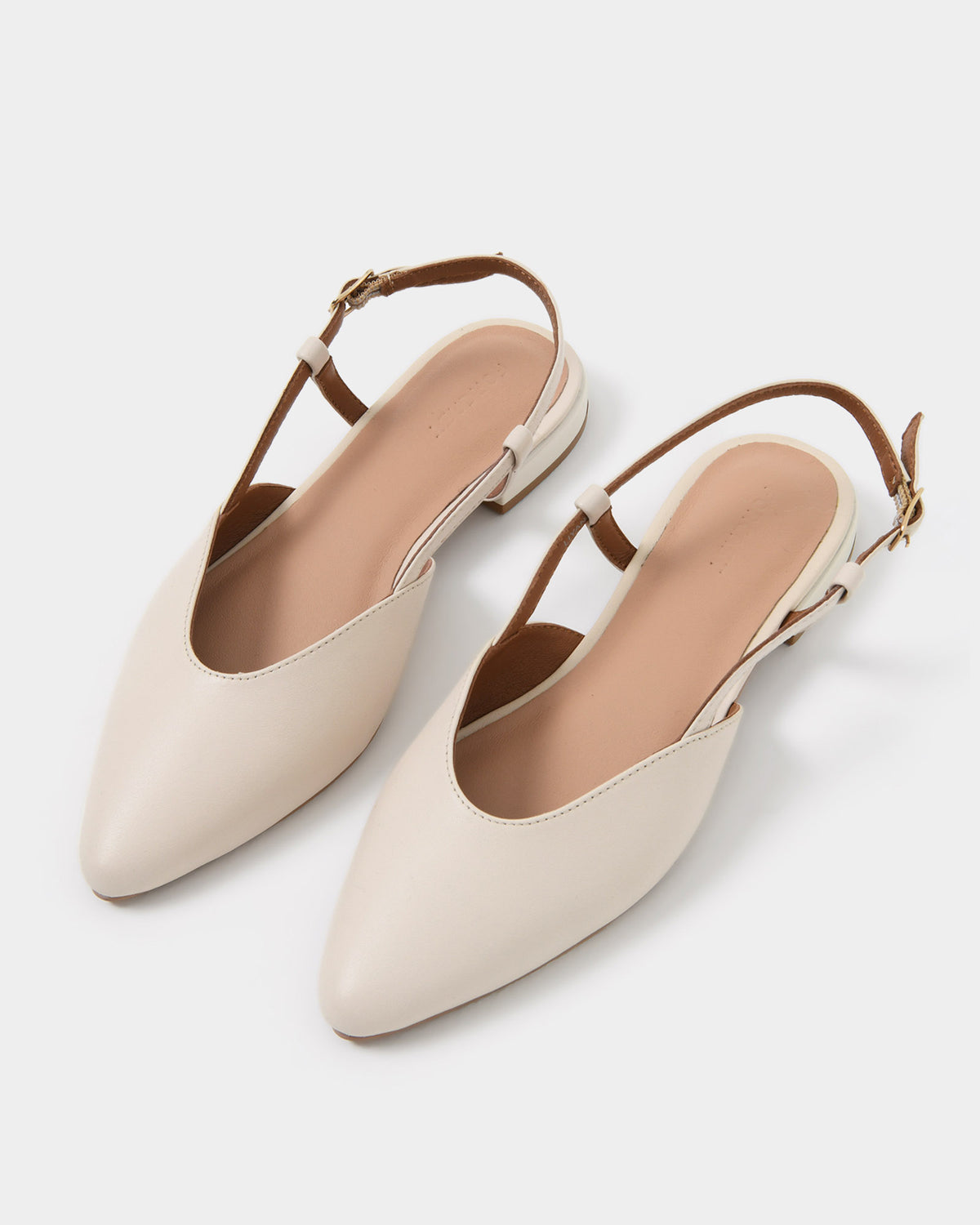 Liyana Leather Flat in pale nude — view 1