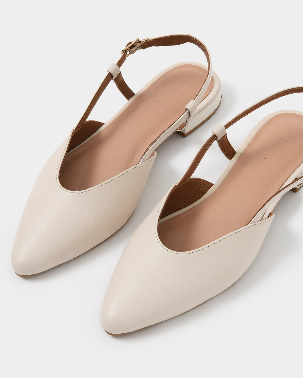 Liyana Leather Flat in pale nude — view 2