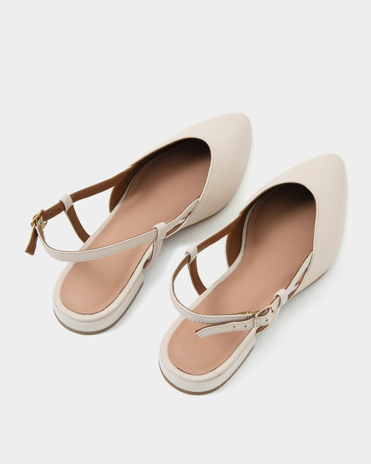 Liyana Leather Flat in pale nude — view 4