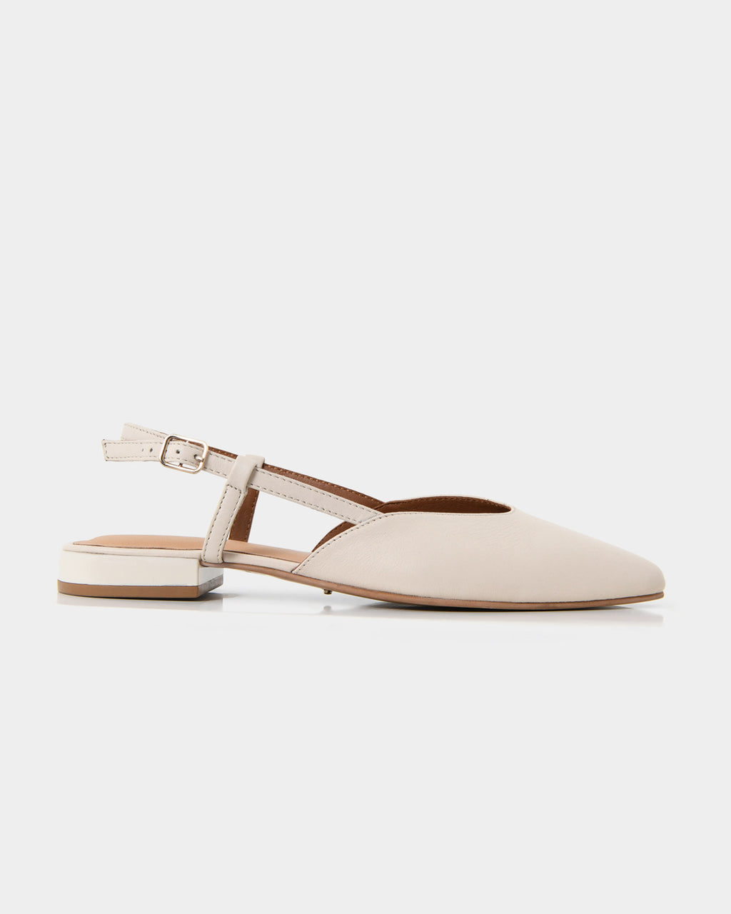 Liyana Leather Flat in pale nude — view 5