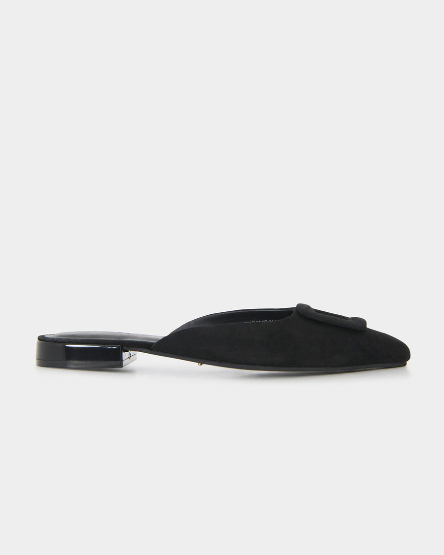 Elizabella Leather Mules in black — view 1