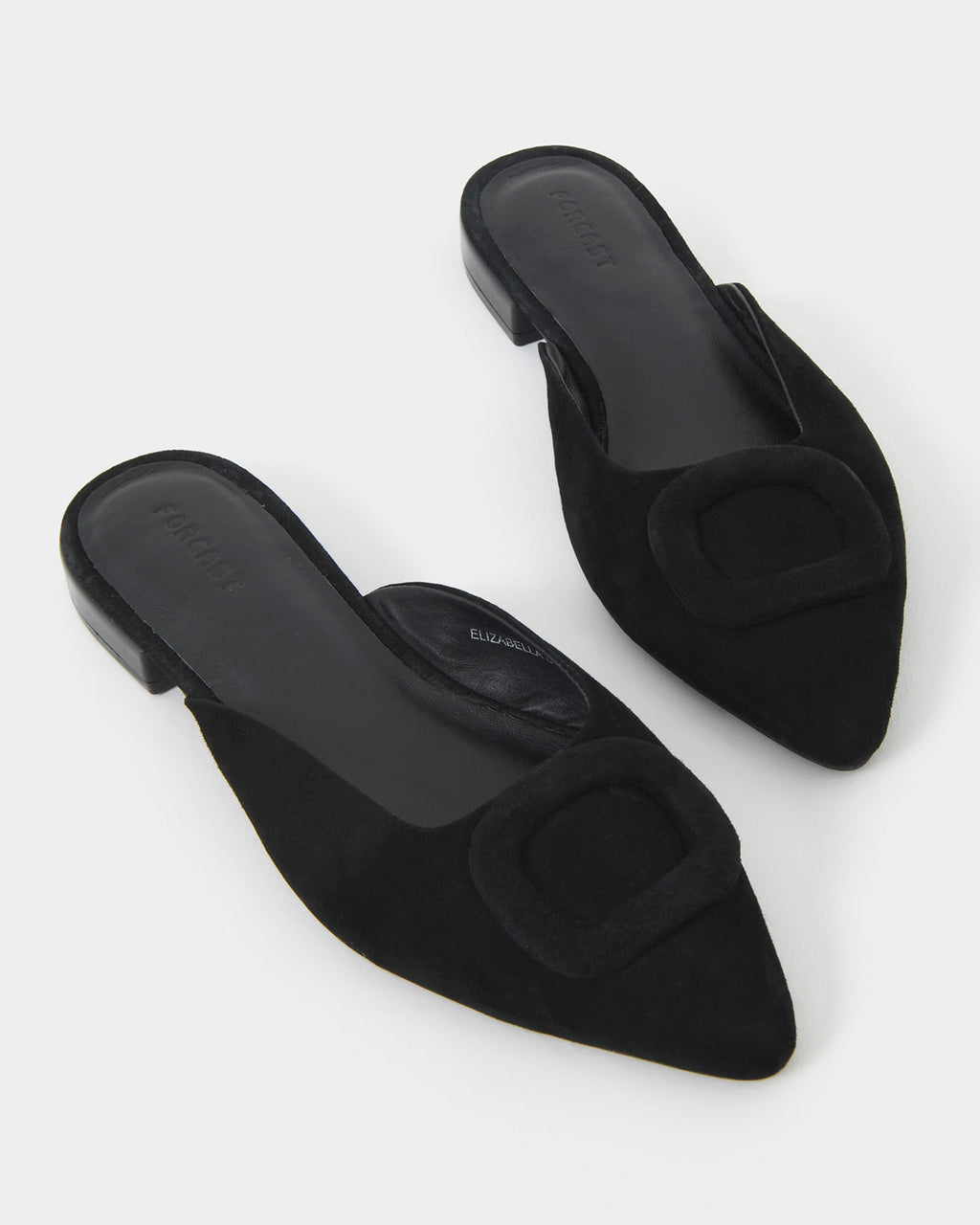 Elizabella Leather Mules in black — view 2